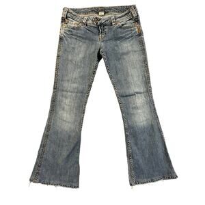 Silver Jeans Tuesday Boot Cut 22” Womens Sz 30 Low Rise Western Glove Works 32*